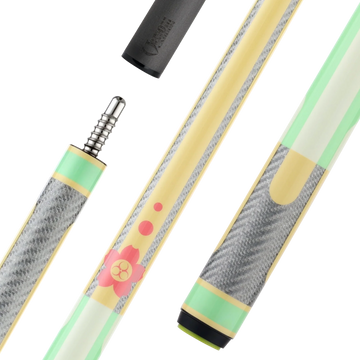 Poison Candy Sugar Pool Cue with Carbon Fiber Shaft - Green/Peach - No Wrap
