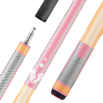 Poison Candy Sugar Pool Cue with Carbon Fiber Shaft - Peach/Pink - No Wrap