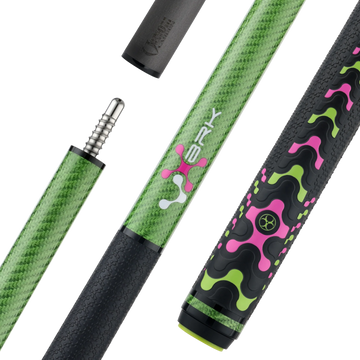 Poison VX Break Cue with Venom Carbon Fiber Shaft - Green/Pink