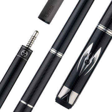 Poison Maelith Pool Cue with Carbon Fiber Shaft - Black/Black - With Wrap