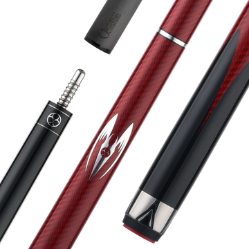 Poison Maelith Pool Cue with Carbon Fiber Shaft - Black/Red - No Wrap
