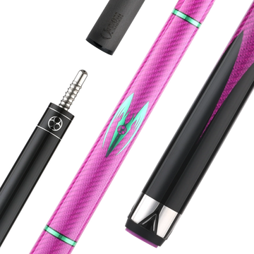 Poison Maelith Pool Cue with Carbon Fiber Shaft - Pink/Black - No Wrap