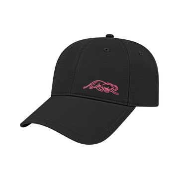 Predator Black Billiard Hat with Pink Embroidered Panther - One Size Fits All